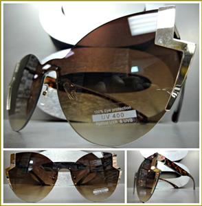 Zig Zag Design Cat Eye Sunglasses- Tortoise & Gold