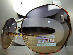 Oversized Funky Retro Style Sunglasses- Tortoise Frame Ombre Lens