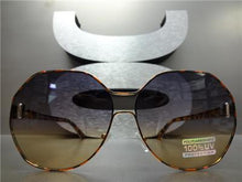 Oversized Funky Retro Style Sunglasses- Tortoise Frame Ombre Lens