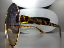 Oversized Funky Retro Style Sunglasses- Tortoise Frame Ombre Lens