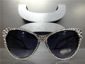 Handmade Classy Elegant Crystal Cat Eye Sunglasses