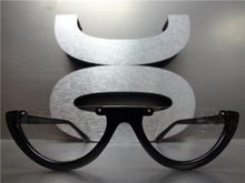 Classy Retro Style Cut Off Glasses- Black Frame