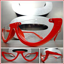 Classy Retro Style Cut Off Glasses- Red Frame