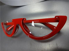 Classy Retro Style Cut Off Glasses- Red Frame
