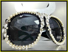 Oversized Thick Frame with Crystals Sunglasses