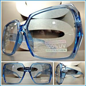 Oversized Classic Retro Style Square Sunglasses-Blue