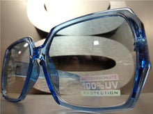Oversized Classic Retro Style Square Sunglasses-Blue