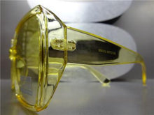 Oversized Classic Retro Style Square Sunglasses-Yellow