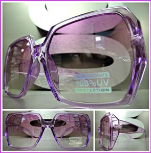 Oversized Classic Retro Style Square Sunglasses-Purple