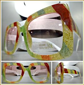 Classy Retro Style Candy Cane Sunglasses- Light Pink Lens