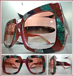 Classy Retro Style Candy Cane Sunglasses- Red Frame & Light Red Lens