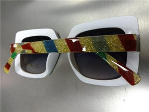 Classy Retro Style Candy Cane Sunglasses- Light Tint Lens