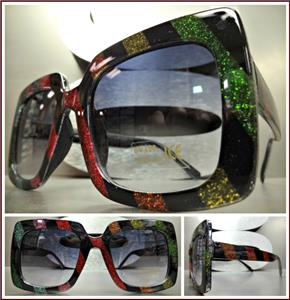 Classy Retro Style Candy Cane Sunglasses- Black Frame