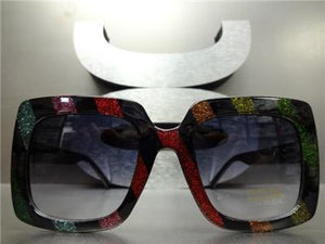 Classy Retro Style Candy Cane Sunglasses- Black Frame
