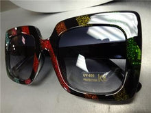 Classy Retro Style Candy Cane Sunglasses- Black Frame