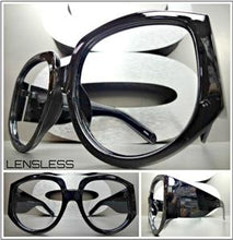 Oversized Retro Style Thick Frame Lensless Glasses- No Lens