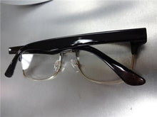 Classic Vintage Style Clear Lens Glasses- Black & Gold