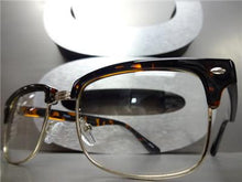Classic Vintage Style Clear Lens Glasses- Tortoise & Gold
