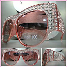Oversized Vintage Designer Style Thick Frame Sunglasses- Pink