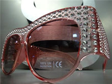 Oversized Vintage Designer Style Thick Frame Sunglasses- Pink