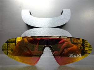 Futuristic Retro Style Sunglasses- Gold Frame Gold Lens