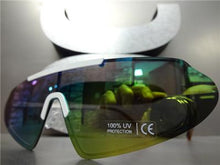 Futuristic Retro Style Sunglasses- White Frame Multi Color Lens