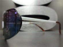 Futuristic Retro Style Sunglasses- White Frame Multi Color Lens