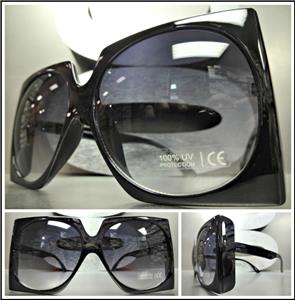 Oversized Classic Vintage Style Square Sunglasses- Black Frame