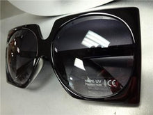 Oversized Classic Vintage Style Square Sunglasses- Black Frame