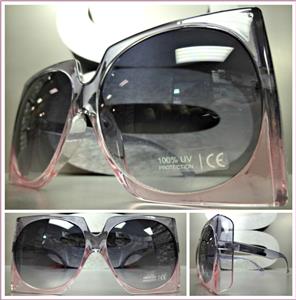 Oversized Classic Vintage Style Square Sunglasses- Purple & Pink Frame