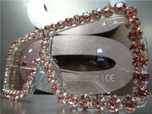 Oversized Retro Shield Style Sunglasses- Transparent Frame Pink Crystals
