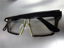 Designer Retro Style Clear Lens Glasses- Black & Gold