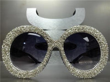 Custom Made Sparkle Embellished Round Style Sunglasses