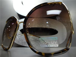 Oversized Upside Down Vintage Sunglasses- Tortoise / Gold