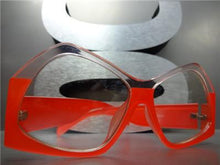 Unique Retro Clear Lens Glasses- Red