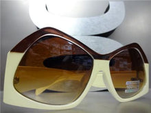 Unique Retro Sunglasses- Cream / Brown