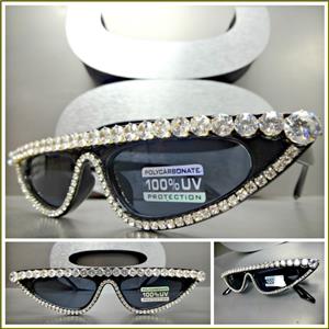 Retro Bedazzled Cat Eye Sunglasses- Black