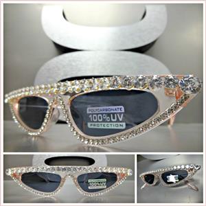 Retro Bedazzled Cat Eye Sunglasses- Pink