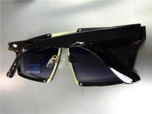 Designer Retro Style Sunglasses- Black & Gold