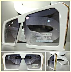 Retro Luxury Square Frame Sunglasses- White Frame