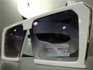 Retro Luxury Square Frame Sunglasses- White Frame
