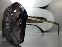 Luxe Shield Style Sunglasses- Black & Silver