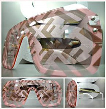 Luxe Shield Style Sunglasses- White & Pink