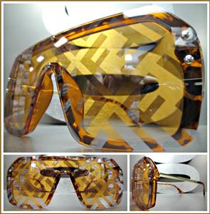 Luxe Shield Style Sunglasses- Tortoise & Orange