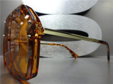 Luxe Shield Style Sunglasses- Tortoise & Orange