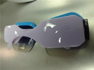 Funky Retro Style Square Frame Sunglasses- Blue & Purple Frame