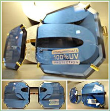 Funky Diamond Cut Square Sunglasses- Blue Lens