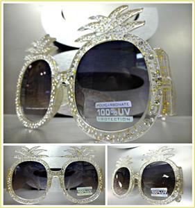 Oversized Pineapple Shape Sunglasses- Transparent Frame