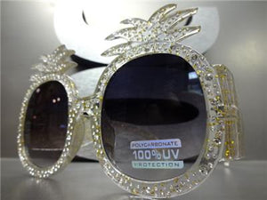 Oversized Pineapple Shape Sunglasses- Transparent Frame