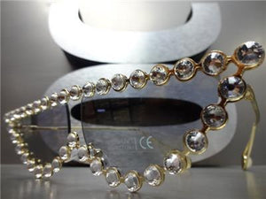 Blingy Crystal Cat Eye Sunglasses- Gray Smoke Lens